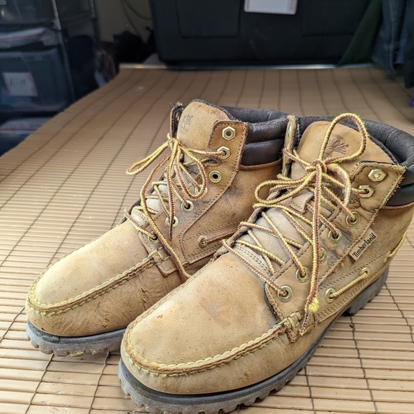 Timberland men's sz 8 Moccasin toe Paracord lace work, hike hunting boots. Some - Picture 1 of 12
